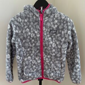 Eddie Bauer Gray and Pink Kids Fleece Full-Zip Hoodie